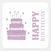 Birthday Cake Sticker (Voorkant)