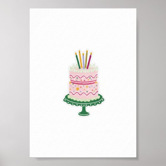 Birthday Cake Sticker Poster (Voorkant)