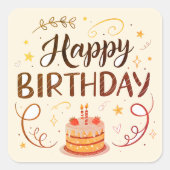 Birthday cake stickers or envelope seals (Voorkant)