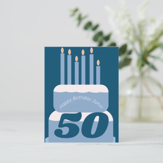 Birthday Cake Tiered Blue Elke leeftijd (Staand voorkant)