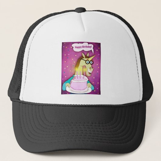 Birthday Cake Unicorn Trucker Pet (Voorkant)