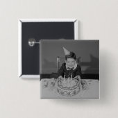 Birthday Cake Vierkante Button 5,1 Cm (Voorkant /achterkant)