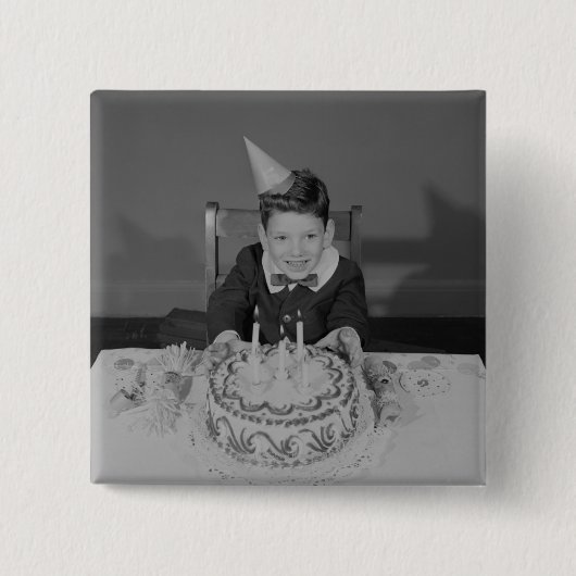 Birthday Cake Vierkante Button 5,1 Cm (Voorkant)