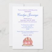 Birthday Cake Waterverf Seahorse Party Invite Kaart (Achterkant)