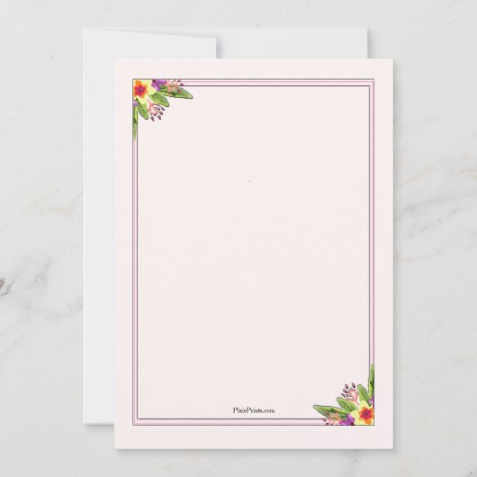 Birthday Cake with Candles Invitation Kaart (Achterkant)