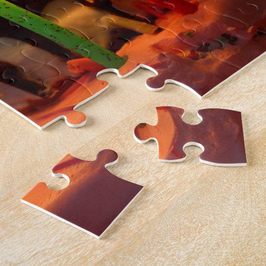 Birthday Cake with Candles Jigzaag Puzzle Legpuzzel (Zijkant)