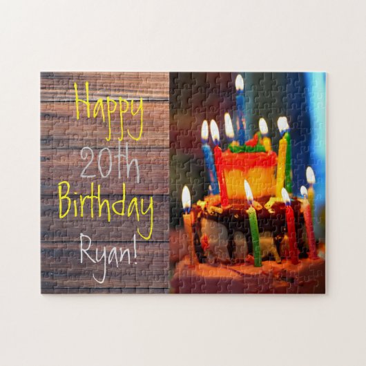 Birthday Cake with Candles Jigzaag Puzzle Legpuzzel (Horizontaal)
