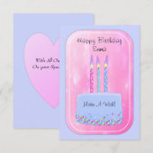 Birthday Cake with Candles Kaart (Voorkant / Achterkant)