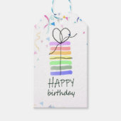 Birthday Cake with Confetti Gift Label Cadeaulabel (Voorkant)