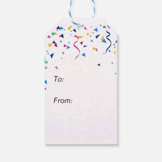 Birthday Cake with Confetti Gift Label Cadeaulabel (Achterkant)