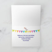 Birthday Cake with Party Lion and Balloon Sheep Kaart (Binnen)