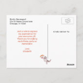 Birthday Cake with Party Lion and Sheep Dank je we Briefkaart (Achterkant)