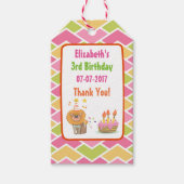 Birthday Cake with Party Lion Dank je wel Cadeaulabel (Voorkant)