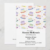 Birthday cakes confetti rainbow kaart (Voorkant / Achterkant)