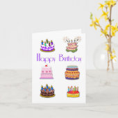 Birthday Cakes Kaart (Gele Bloem)