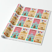 Birthday Cakes Pattern Cadeaupapier (Uitgerold)