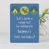 Birthday Camp out Kaart (Staand voorkant)