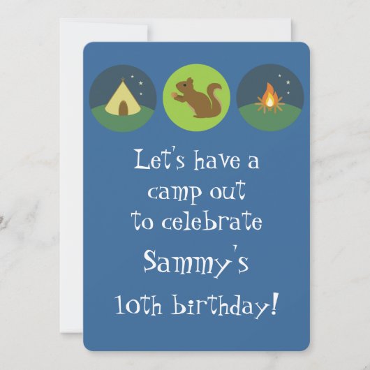 Birthday Camp out Kaart (Voorkant)