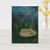 Birthday Camping Under the Stars Kaart (Gele Bloem)