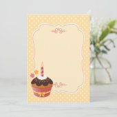Birthday Candle Cupcake Blank Kaart (Staand voorkant)