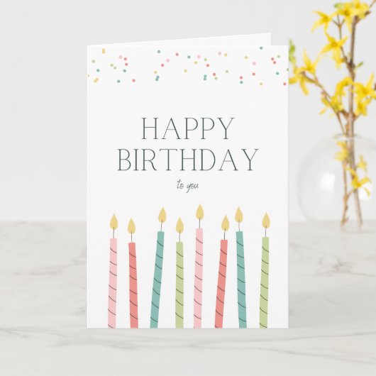 Birthday Candle Greeting Card Kaart (Gele Bloem)