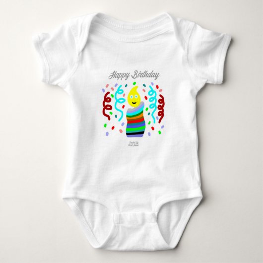 Birthday Candle Greetings Baby Jersey Bodysuit (Voorkant)