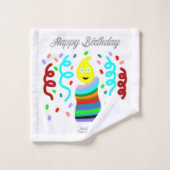 Birthday Candle Greetings Bathroom Towel Set Bad Handdoek (Wasdoekje)