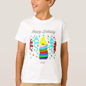 Birthday Candle Greetings Boys Basic T-Shirt (Voorkant)