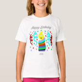 Birthday Candle Greetings Girls Basic T-Shirt (Voorkant)