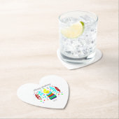 Birthday Candle Greetings Heart Paper Coaster Kartonnen Onderzetters (Insitu)