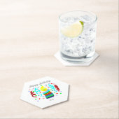 Birthday Candle Greetings Hexagon Paper Coaster Kartonnen Onderzetters (Insitu)