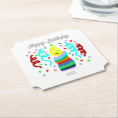 Birthday Candle Greetings Ticket Paper Coaster Kartonnen Onderzetters (Gekanteld)