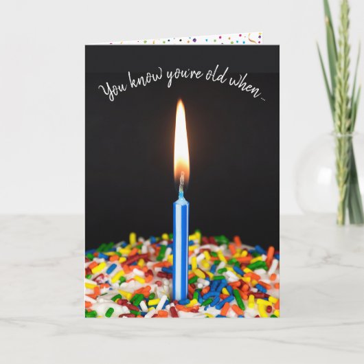 Birthday Candle in Cake Humor Kaart (Voorkant)