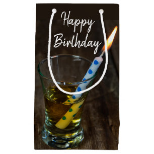 Birthday Candle in Whiskey Glass Klein Cadeauzakje