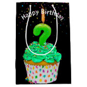 Birthday Candle Vraag Mark over Cupcake Medium Cadeauzakje (Voorkant)