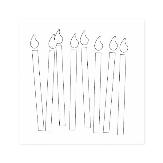 Birthday Candles Art Stamp Rubberstempel (Afrduk)