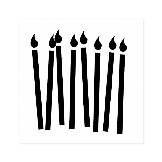 Birthday Candles Art Stamp Rubberstempel (Afrduk)
