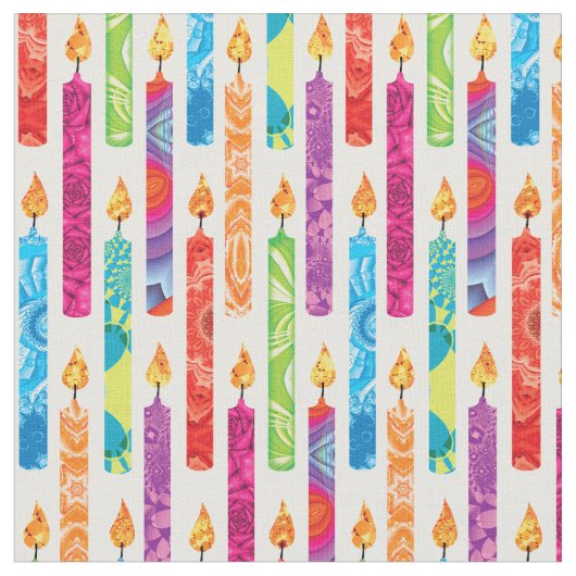 Birthday Candles Fractal Colors Stof (Close Up)