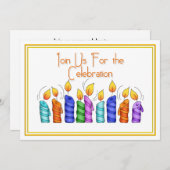 Birthday Candles Invitation Kaart (Voorkant / Achterkant)