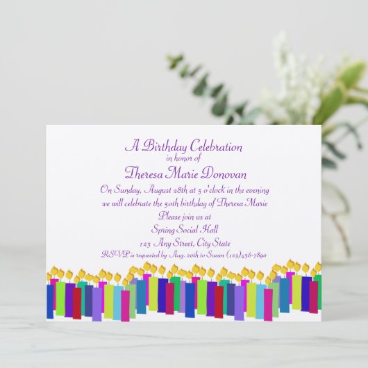 Birthday Candles Kaart (Staand voorkant)