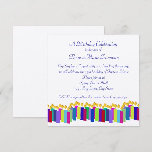 Birthday Candles Kaart (Voorkant / Achterkant)