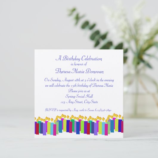 Birthday Candles Kaart (Staand voorkant)