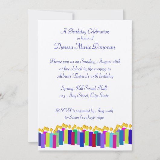 Birthday Candles Kaart (Voorkant)