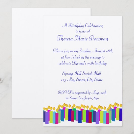 Birthday Candles Kaart (Voorkant / Achterkant)