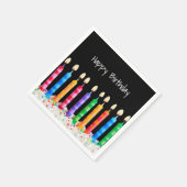 Birthday Candles op Black Napkins Servet (Hoek)