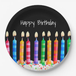 Birthday Candles op Black Papieren Bordje