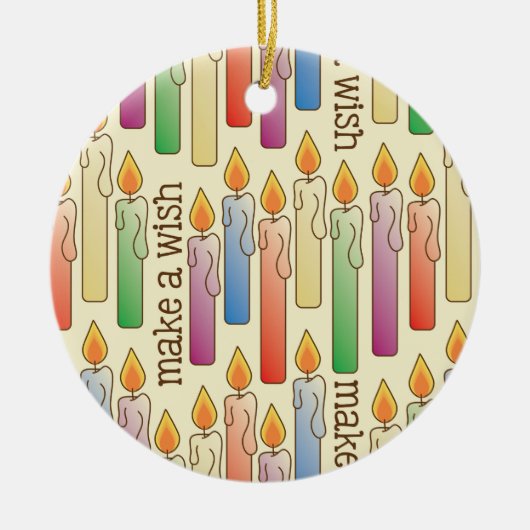Birthday Candles Ornament "Make a Wish" (Voorkant)