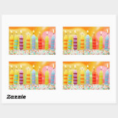 Birthday Candles Rechthoekige Sticker (Vel)