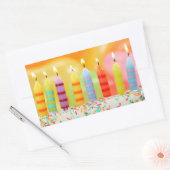 Birthday Candles Rechthoekige Sticker (Envelop)