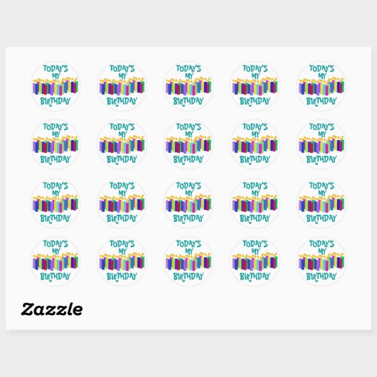 Birthday Candles Ronde Sticker (Vel)